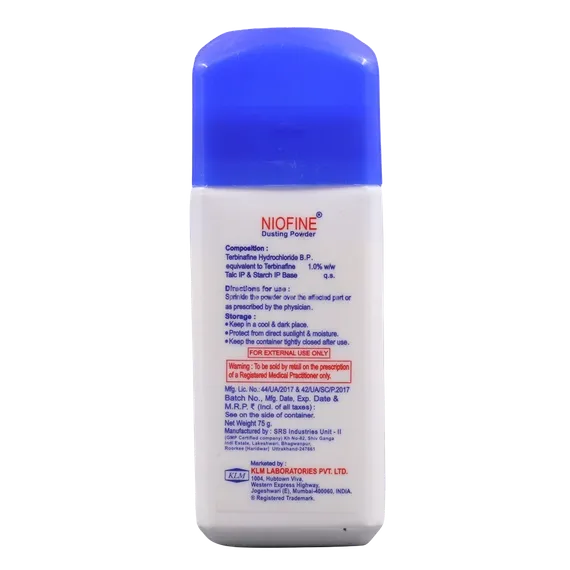 niofine dusting powder 75 gm